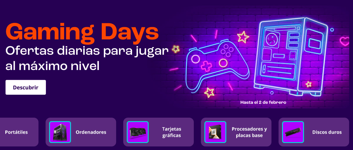 Promo: Ofertas para jugar al máximo nivel en los Gaming Days de PcComponentes