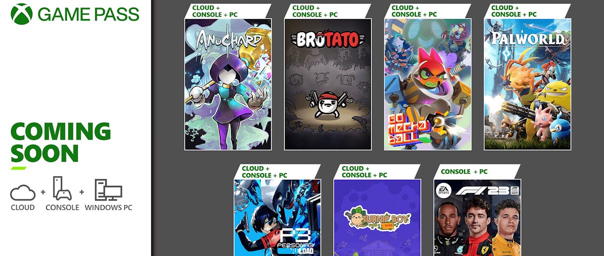 Game Pass F1 23, Palworld y Persona 3 Reload en enero