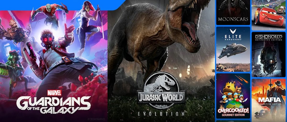 Guardians of the Galaxy, Mafia, Dishonored y Jurassic World Evolution entre juegos de Prime Gaming para noviembre