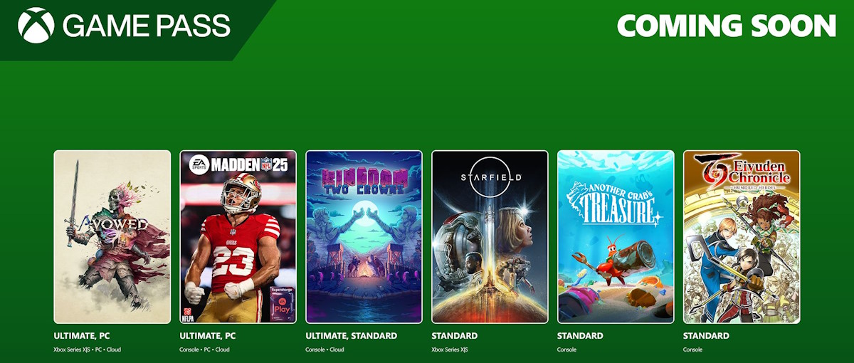 Las próximas novedades de Game Pass pasan por Avowed y la llegada de Starfield al plan Standard