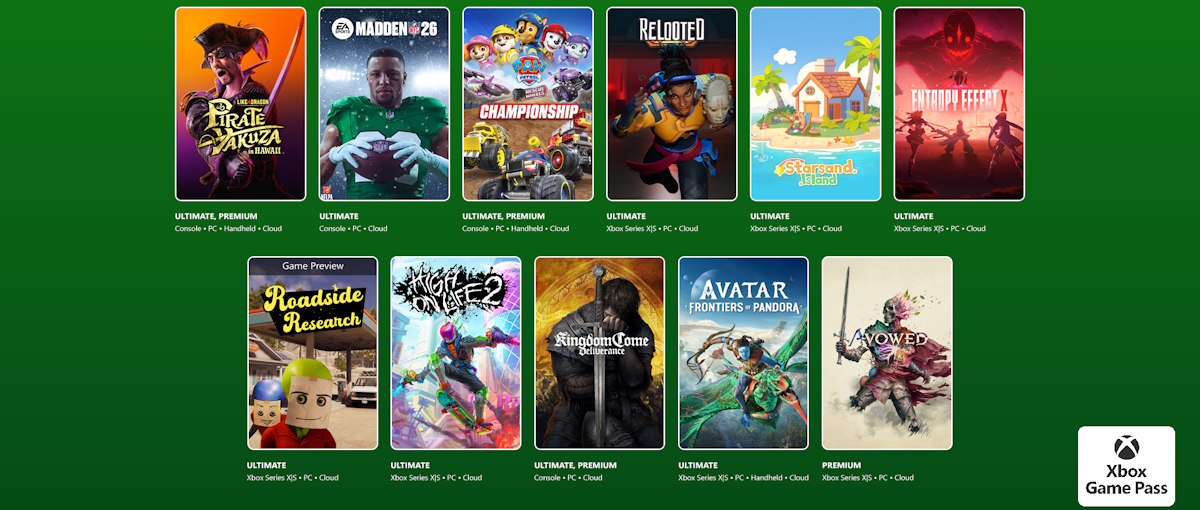 Like a Dragon: Pirate Yakuza in Hawaii, Kingdom Come Deliverance y Avatar: Frontiers of Pandora llegan a Game Pass