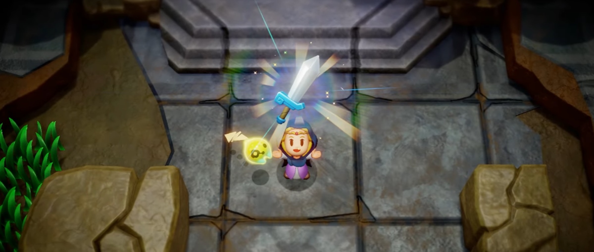 Zelda getting the Sword of Power in Zelda: Echoes of Wisdom