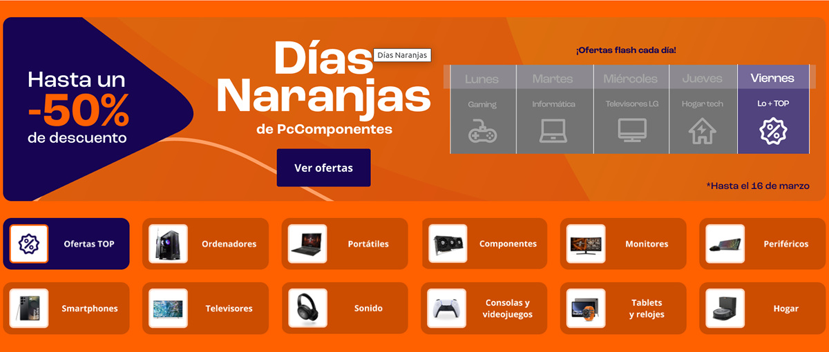 Promo: Ofertas TOP de la semana en los últimos Días Naranjas de PcComponentes